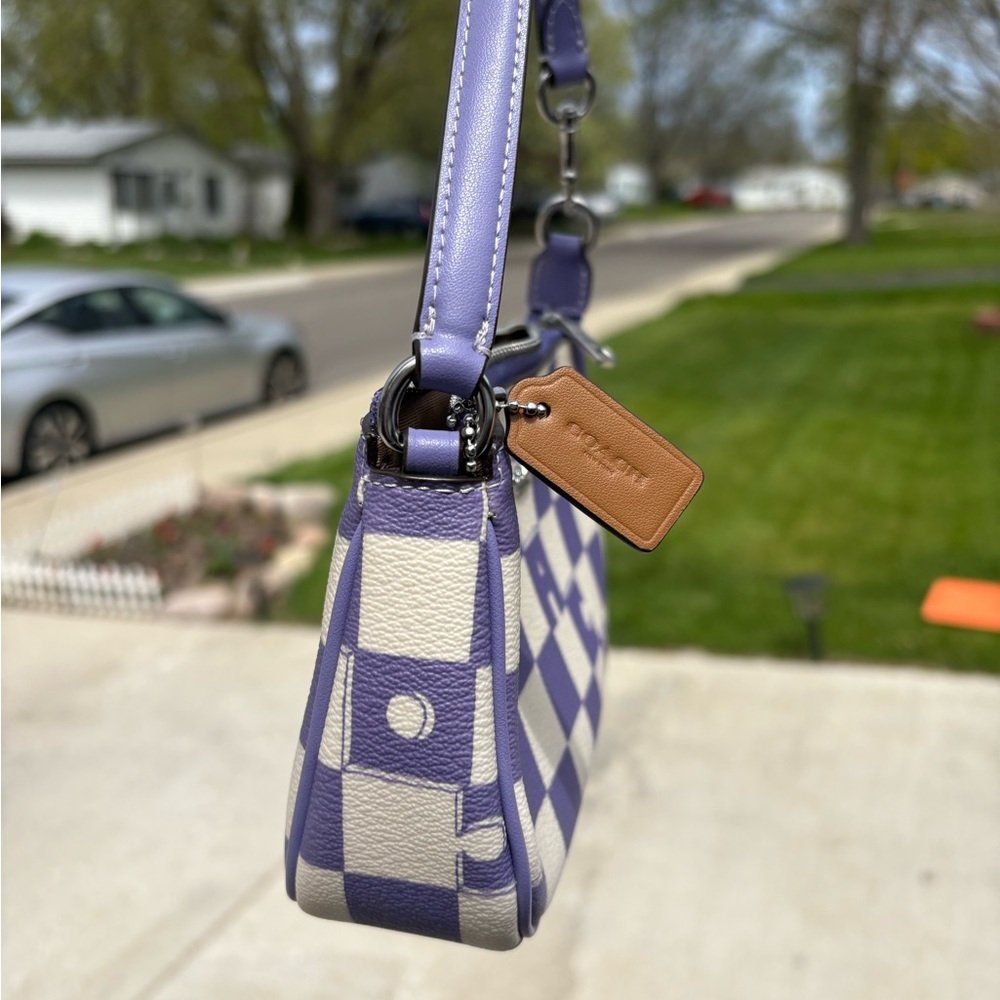 Coach Purple and White Checkered Women's Bag - Picture 3 of 6